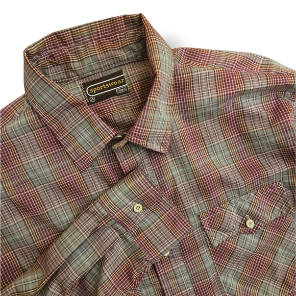 Sears Other - Vintage 70s Sears Sportswear Westfall Plaid Button Down Shirt Shirt Mens XL